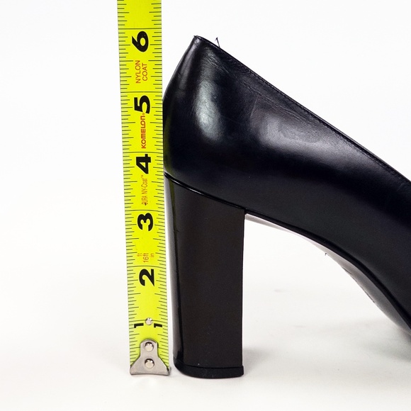 Ralph Lauren Purple Label Navy Cap Toe Block Heel Pumps Heels - Picture 6 of 7